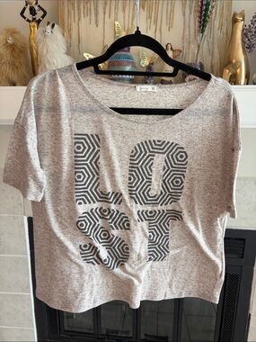 Women’s Gray Graphic Short Sleeve Top - LOSE Print